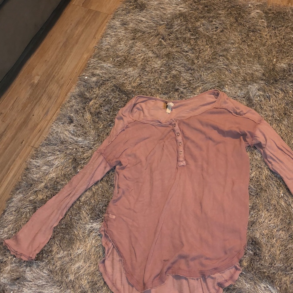 Free people long sleeve distressed shirt